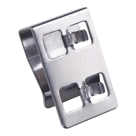 Dymax stainless steel pipe holder clip designed for secure mounting of diffusers and air pipes in aquariums.