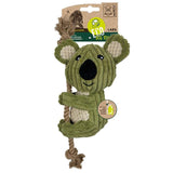 Eco Dog Toy shaped like a koala, made from jute and recycled materials, perfect for safe pet playtime.