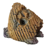 Small Egyptian Pharaoh Head decor piece for aquariums and terrariums, featuring a weathered design and intricate headdress.