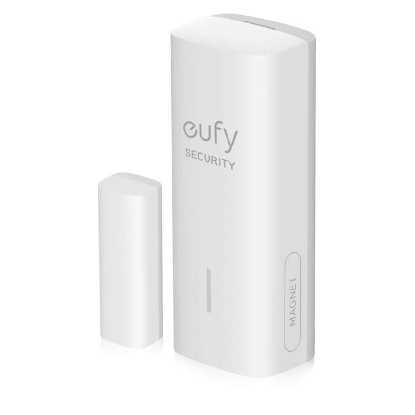 eufy Security Smart Entry Sensor for doors and windows, compact design with magnet for easy installation and monitoring.