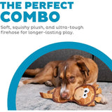 Dog enjoying the Fire Biterz Giraffe Dog Toy, perfect for soft and tough play.