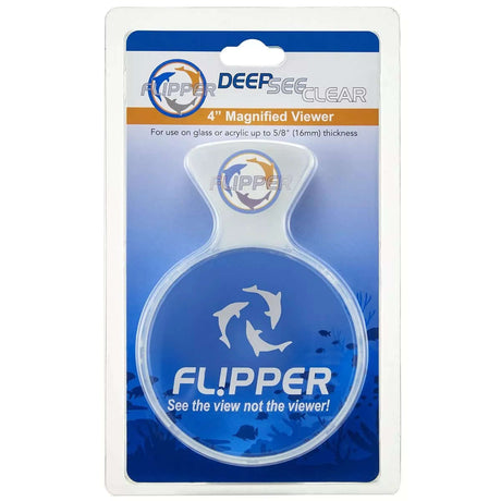 Flipper DeepSee Clear 4" Magnified Viewer packaging for aquarium photography and pest checks.