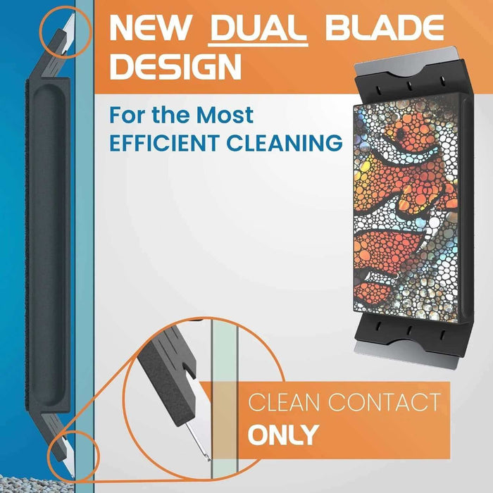 Flipper Edge aquarium magnet cleaner featuring new dual blade design for efficient underwater cleaning.