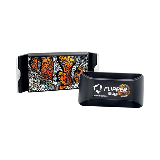 Flipper Edge Limited Edition Clownfish Aquarium Magnet Cleaner showcasing vibrant design and dual blades for effective cleaning.