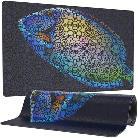 Colorful Flipper Tang Anti-Fatigue Floor Mat featuring original fish artwork on a non-slip, waterproof surface.