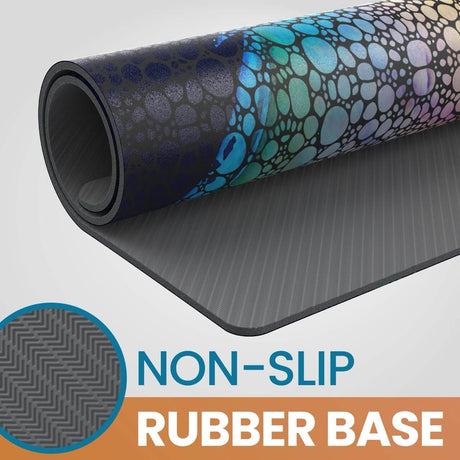 Flipper Tang Anti-Fatigue Floor Mat with colorful design and non-slip rubber base, perfect for home decor and aquarist use.