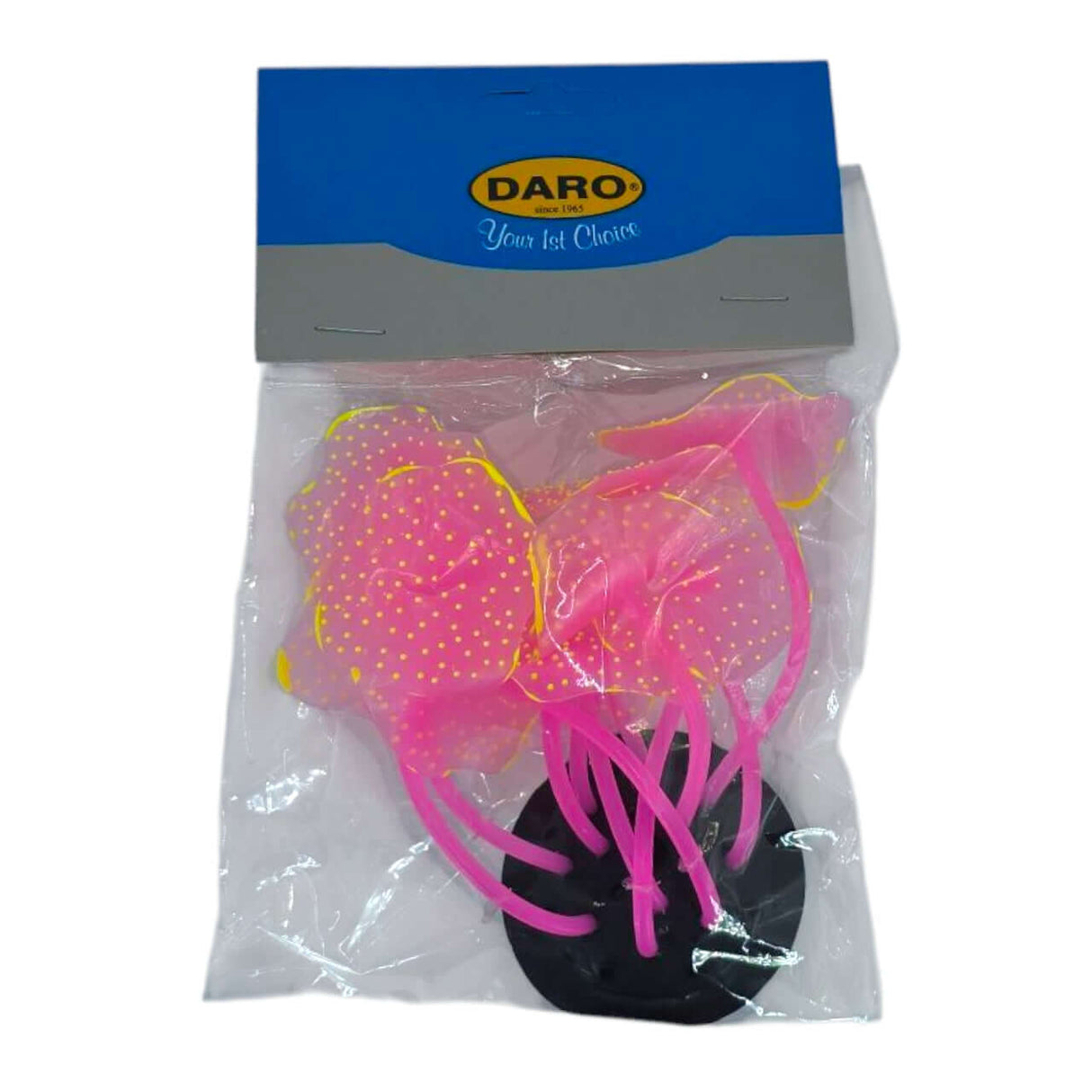 Pack of fluorescent silicone coral aquarium ornaments in pink and yellow, ideal for enhancing aquascapes.