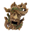 Forest Face Ornament vibrant tree-face with sculpted bark and moss accents for aquarium displays.