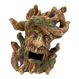 Forest Face Ornament vibrant tree-face with sculpted bark and moss accents for aquarium displays.