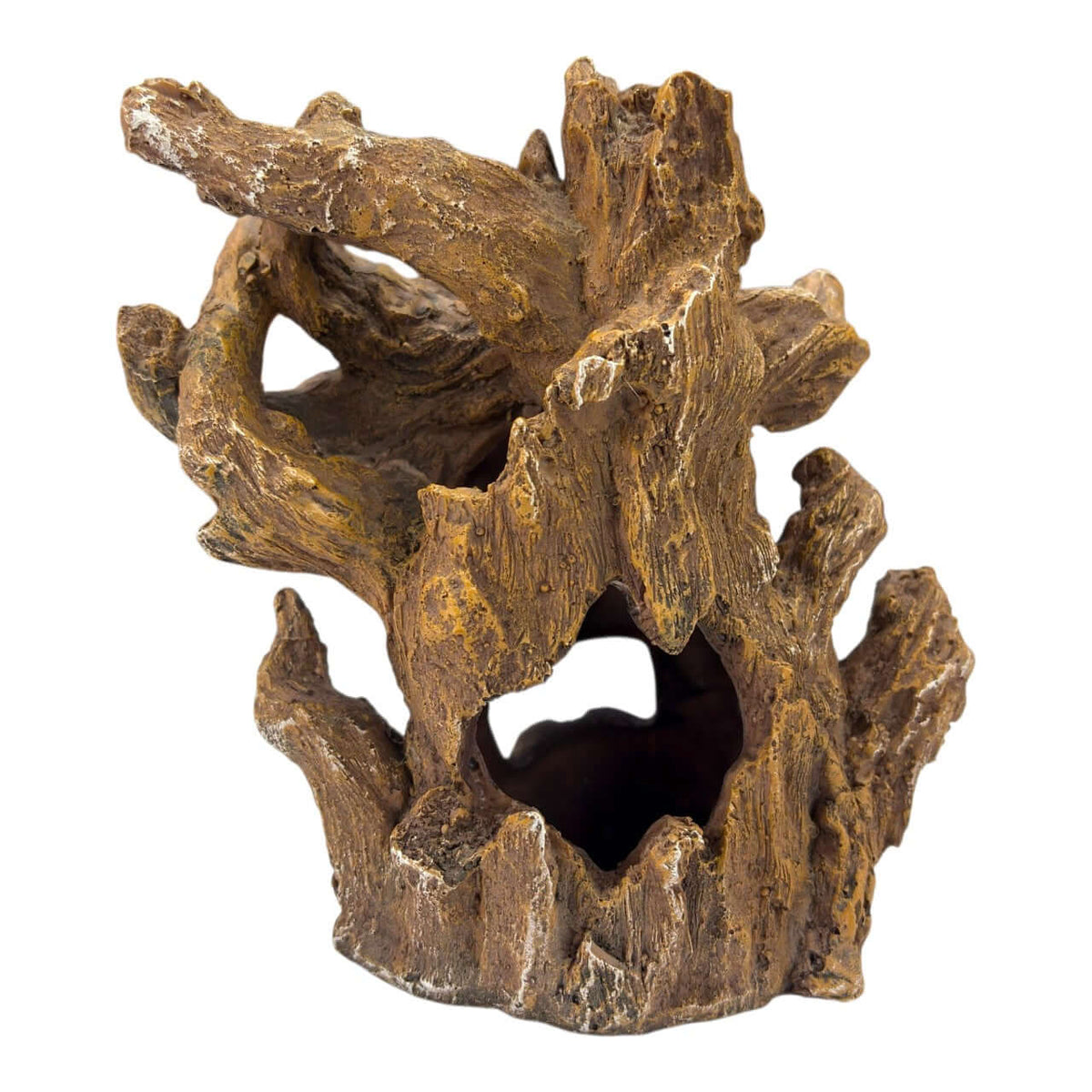 Forest Face Ornament crafted with detailed bark and whimsical features for aquariums and woodland displays.