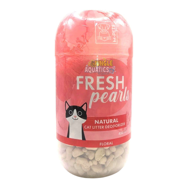 Fresh Pearls Natural Cat Litter Deodorizer in floral scent, effective and safe for neutralizing odors.