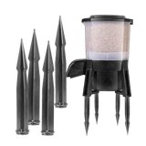 Grech Solar Auto Pond Fish Feeder with stakes, designed for reliable and adjustable fish feeding in ponds.