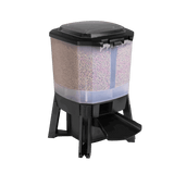 Grech Solar Auto Pond Fish Feeder with large transparent dispenser and adjustable feeding hatch.