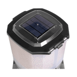 Grech Solar Auto Pond Fish Feeder with solar panel on top and transparent food storage container.