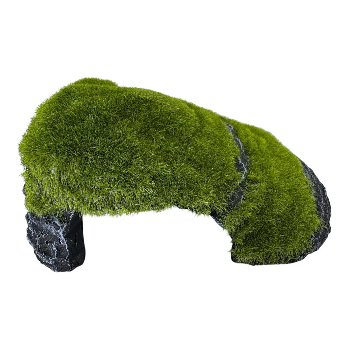 Hill slope aquarium ornament with realistic moss and rocky texture for aquariums and terrariums.