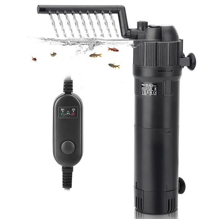 Hygger 4 in 1 Aquarium UV Filter with pump and controller, designed for efficient water filtration in fish tanks.