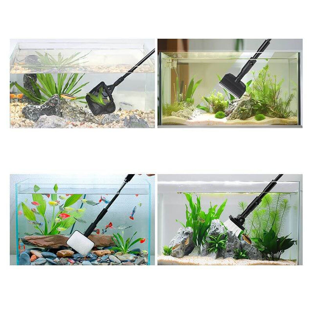 Hygger Knight Cleaning Kit Small in use for maintaining clean and pristine aquariums with versatile cleaning modes.