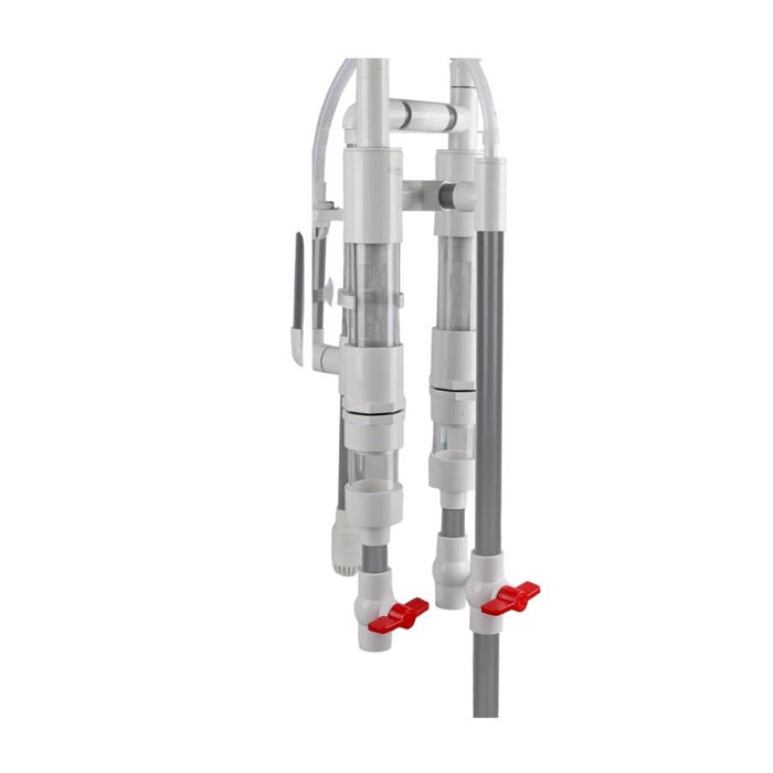 Hygger Fish Waste Collector Red with double impurity chambers and red disposal valves for effective fish tank maintenance.