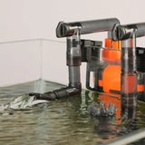 Hygger Hang on Back Canister Filter with multiple outlets for versatile filtration in freshwater and saltwater tanks.