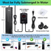 Hygger Quartz Tube Aquarium Heater with LED controller and installation accessories, fully submerged use instructions.