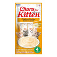 Inaba Churu Kitten Treats Chicken Recipe with four tubes for tasty, lickable enjoyment, made for under one-year-old kittens.