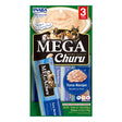 Inaba Churu Mega Dog Treat Tuna Recipe - 3 creamy tubes for dogs, grain-free, preservative-free, high in moisture.