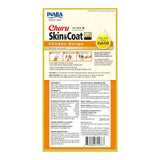 Inaba Churu Skin & Coat Cat Treat Chicken recipe packaging, featuring wholesome ingredients and fish oil for healthy fur.