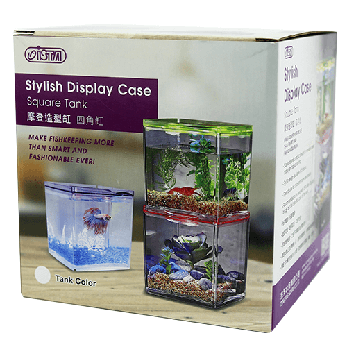 Ista Betta Tanks stylish display case with stackable design and vibrant decorations.