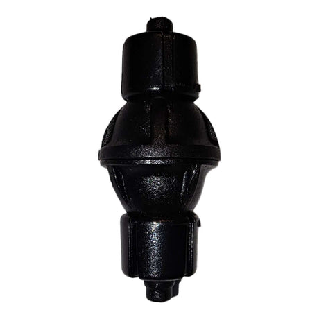 Ista Spring Stop Check Valve in black, designed to prevent backflow with elegant shape and easy disassembly for cleaning.