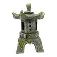 Japanese Garden Lantern Ornament with upswept roof and textured stone effect design.
