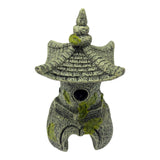 Japanese Pagoda Ornament with traditional curved roof and weathered stone look for aquariums.
