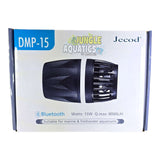 Jecod DMP-15 wavemaker box showcasing Bluetooth control, 15W power, suitable for marine and freshwater aquariums.