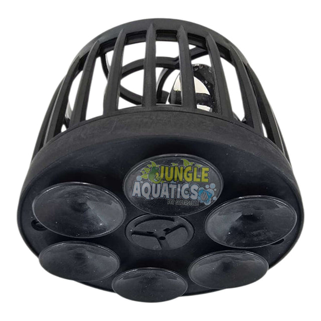 Jecod DMP Wavemaker with motor outside aquarium, designed for smooth water flow in marine and freshwater setups.