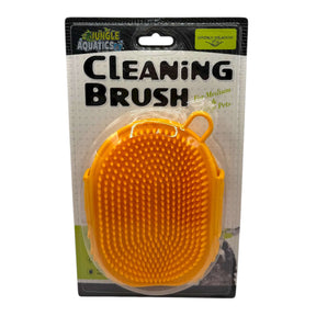 Pet Cleaning Brush in packaging, designed for medium and large pets with rubber bristles for gentle grooming.