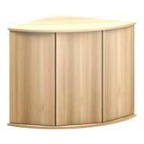 Juwel Trigon Series corner cabinet in light wood finish designed for aquariums.