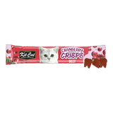 Kit Cat Cranberry Crisps with beef flavor for cats, featuring packaging and crispy treats for urinary care.