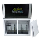 Kraken Aquarium Pro with Sump and Cabinet, featuring clear Starfire glass and modern white cabinet design.