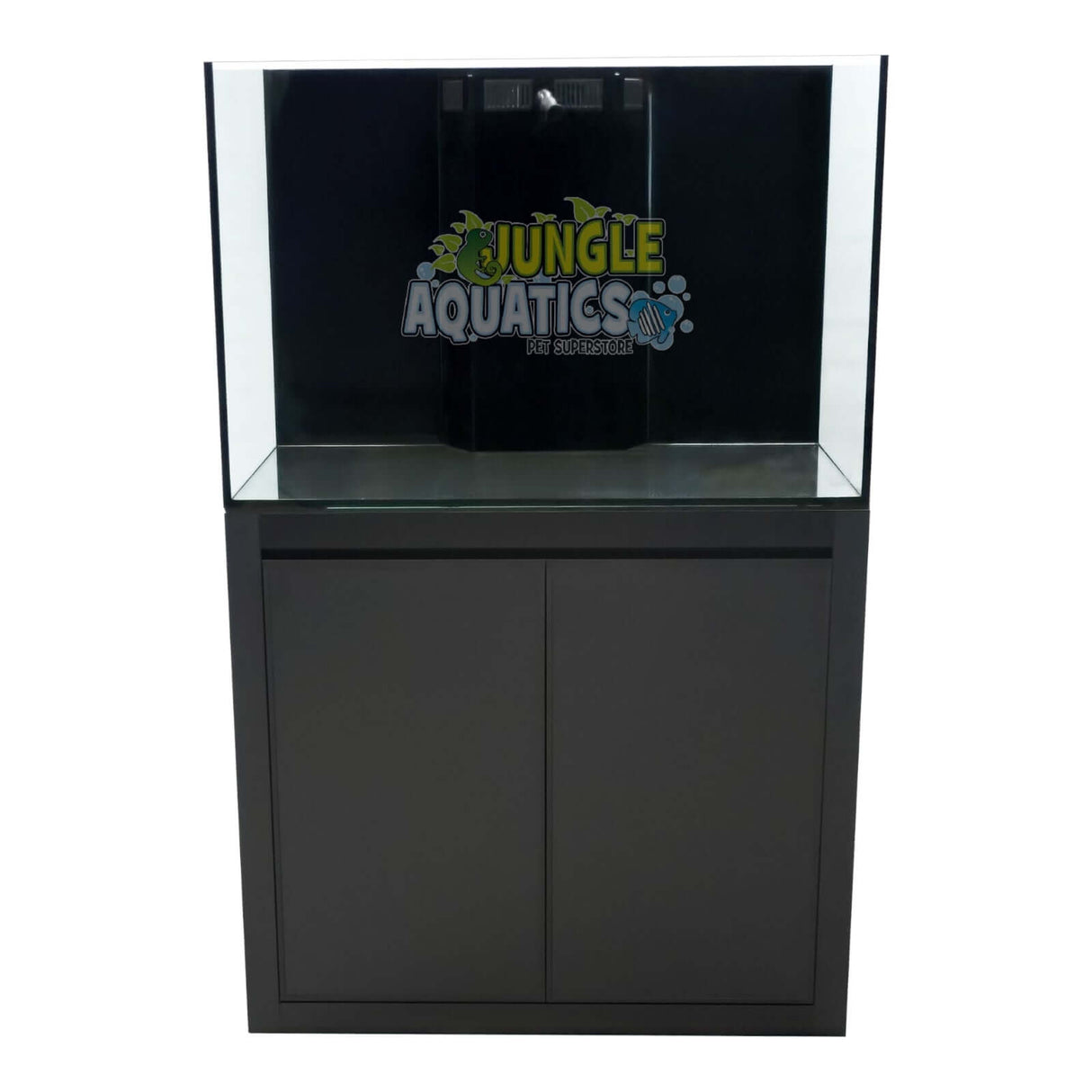Kraken Aquarium Pro with sump and cabinet featuring premium Starfire glass and sleek black base.