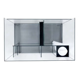 Inside view of Kraken Aquarium with integrated sump filtration system, showcasing premium Starfire glass design.