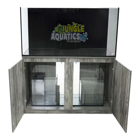 Kraken Aquarium with sump and cabinet, featuring premium Starfire glass and modern wooden design.