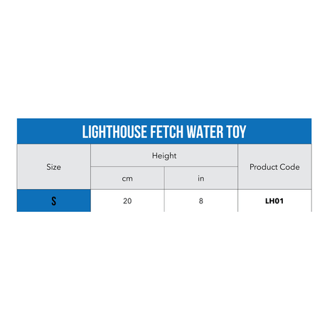 Rogz Small Lighthouse size guide: 20 cm, 8 inches, LH01