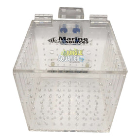 Marine Sources Fish Isolation Box for aquatic environments, transparent design with ventilation for optimal fish care.