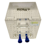 Marine Sources Fish Isolation Box transparent design with blue fittings for aquatic use.