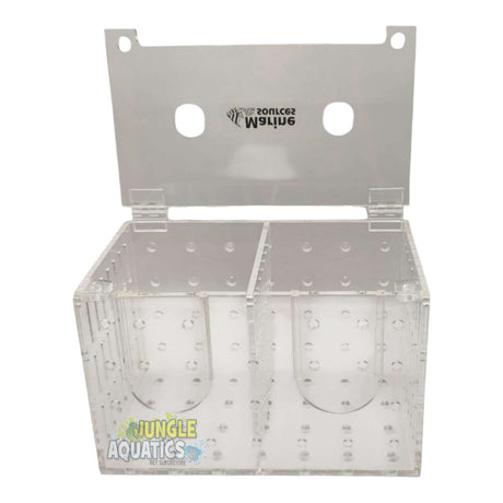 Marine Sources Fish Isolation Box with transparent compartments for aquariums, perfect for isolating fish.