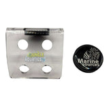 Marine Sources Magnetic Coral Bracket CRB-M-4B with 4 holes for frag plugs and Marine Sources logo.