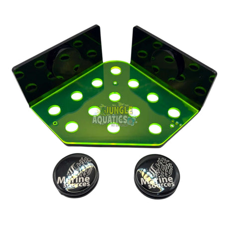 Marine Sources Magnetic Fluorescent Coral Bracket CRB-M-G13 with magnetic frag plugs for aquariums.