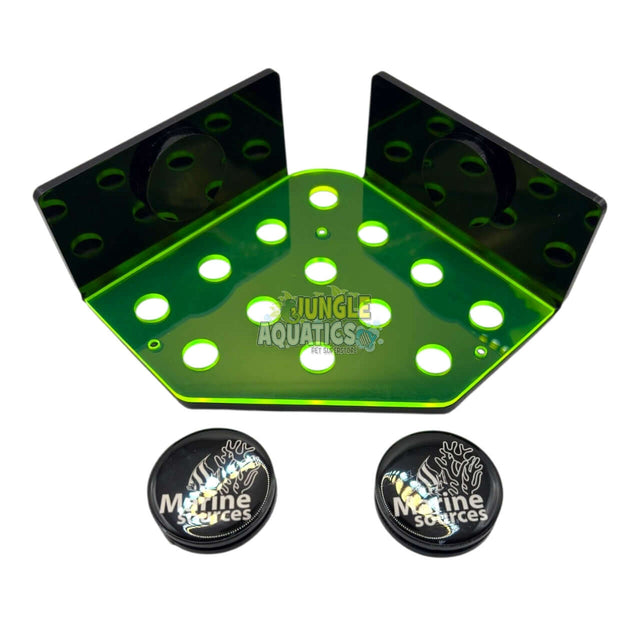 Marine Sources Magnetic Fluorescent Coral Bracket CRB-M-G13 with magnetic frag plugs for aquariums.