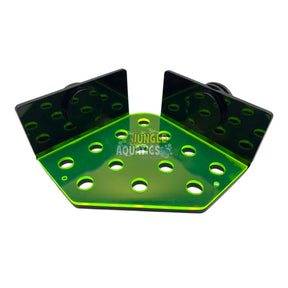 Marine Sources Magnetic Fluorescent Coral Bracket CRB-M-G13 view showcasing the vibrant green frag plug design.
