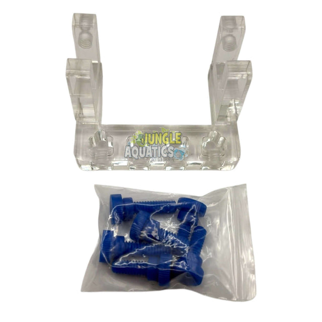 Marine Sources Tubing Holder 4 Tube HBT-1 clear holder with blue accessories for aquarium use.