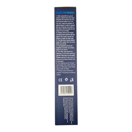 Instructions for Mini Aquarium Electric Gravel Cleaner showing assembly and usage steps.